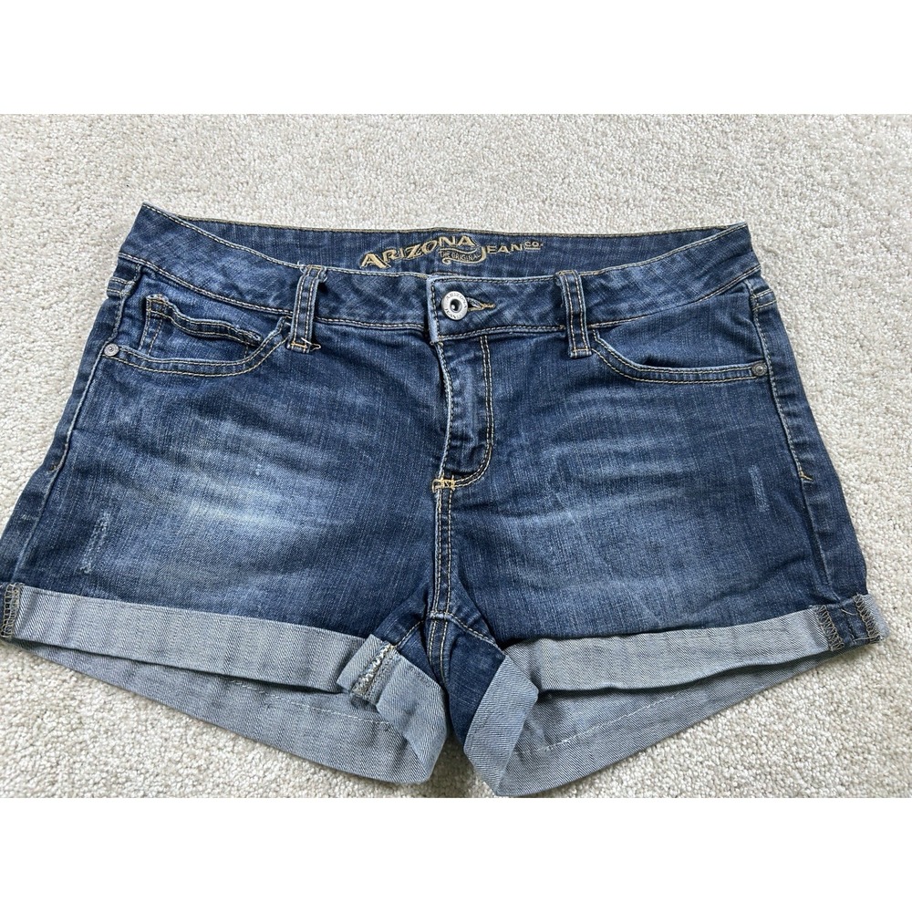 Arizona Jean Co Womens‎ Size 7 Blue Jean Shorts Denim Booty Cuffed